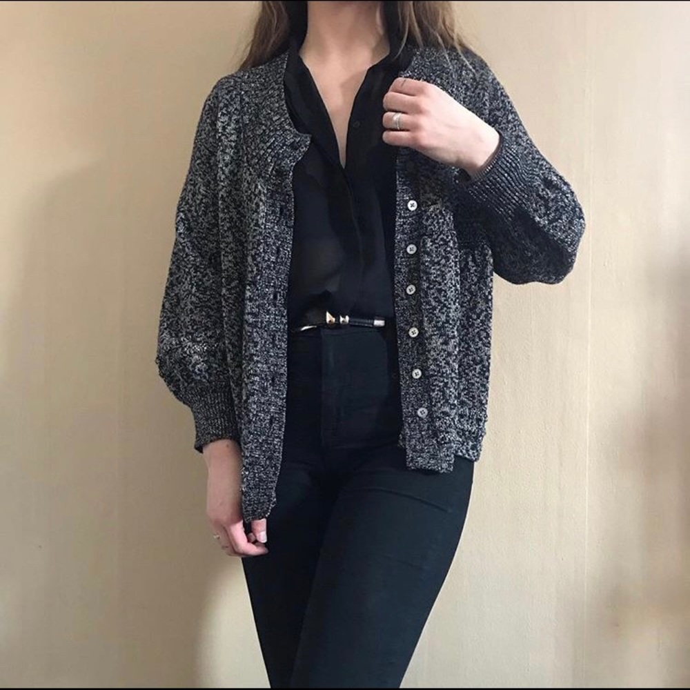 DKNY sparkly Marino wool blend cardigan